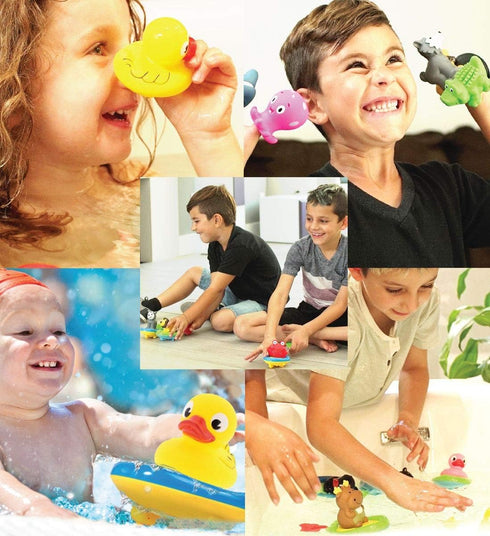 Dollibu Boat Racer Buddy, Fun Educational Bath Toy Finger Puppet Pull and Go Water Racing Lake Pal for Shower Pool Bathtub Swim Hard Surfaces for ...