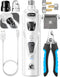 Dog Nail Grinder with 2 LED Lights Powerful 2-Speed Dog Nail Trimmers with 3 Grinding Wheels Super Quiet Rechargeable Pet Dog Nail Clippers Kit fo...