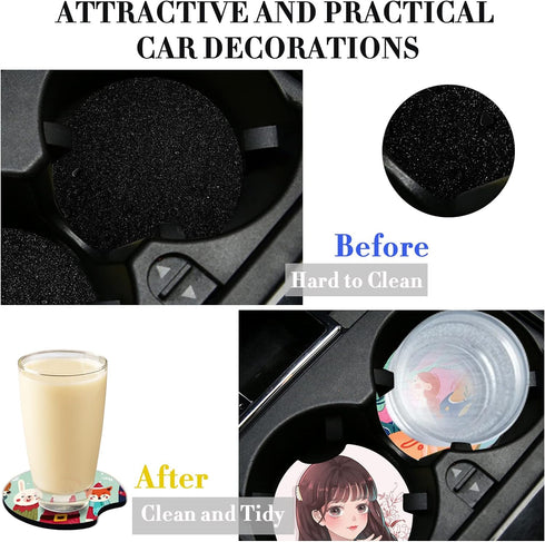40 PCS Sublimation Blank Car Coasters, 2.75 in Circular Opening Blank Sublimation Coasters for Thermal Sublimation Heat Transfer DIY Crafts Painti...