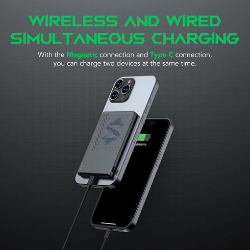 Black Shark Magnetic Power Bank, 5000mAh wireless portable charger with USB-C Cable, Slim Mag-Safe battery pack 20W PD Fast Charging for iPhone 15...