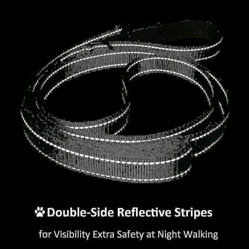 Dog Leash 6ft Long - Traffic Padded Two Handle - Heavy Duty - Double Handles Lead for Training Control - 2 Handle Nylon Leashes for Large Dogs or ...