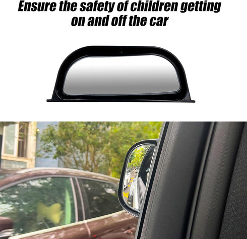Back Passenger Rear View Mirror, Adjustable Blind Spot Mirror Wide-Angle Second Row Side View Auxiliary Mirror Stick on B-Pillar Car Exterior Acce...