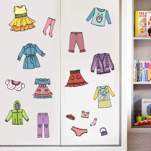 Maydahui 2 Sheets?31 Count? Dresser Clothing Decals 11 inch Boys Girls Clothing Sort Wall Sticker Removable Clothes Classification Label for Wardr...