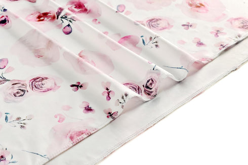 Newborn Receiving Blanket and Headband Set Flower Print Baby Swaddle Wrap Floral (Pink 3)...