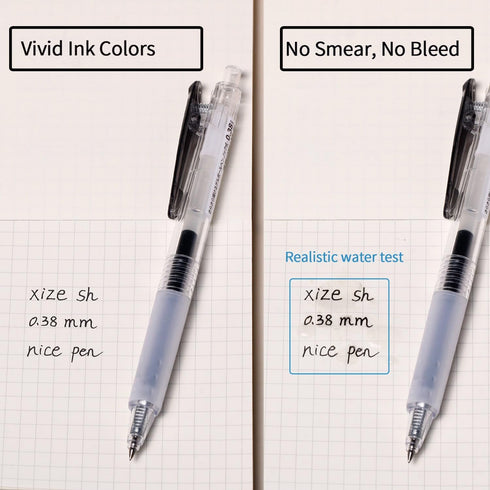 Ultra Fine Gel Pens,12 Pack Black Ink Gel Pens 0.38mm Line-Size,Smooth Writing Pens for Pens for Students, Teachers, Financial Officers, Doctors, ...