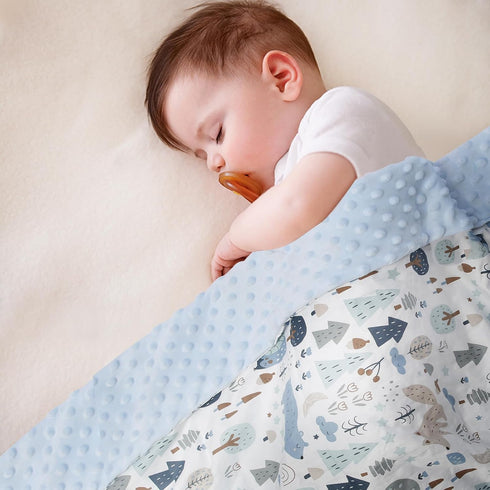 Baby Blankets for Unisex Boys Girls - Super Soft Arctic Forest Nursery Minky Blankets with Muslin Cotton Front and Dotted Fleece Backing, Printed ...