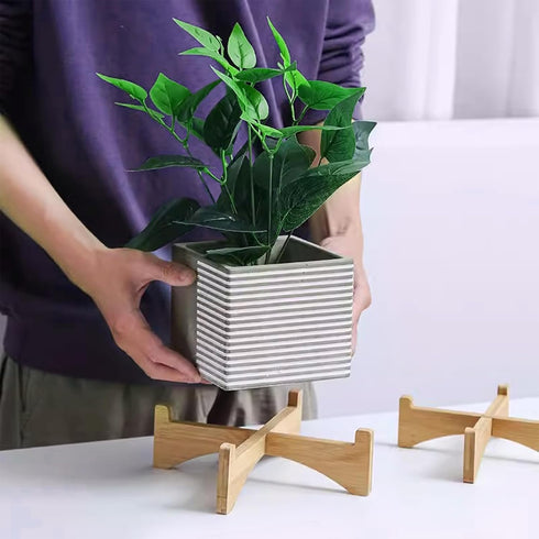 Wood Plant Stand,Bamboo Plant Stand,Sturdy and Stable Flower Pot Stand,Mid Century Modern Planter Holder,Decorative Plant Pot Holder for Indoor Ou...