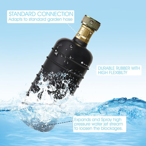Drain Cleaning Bladder Unclogs Main Drain&Sewer Line,Water-Powered Drain Clog Cleaner Fits 4 to 6 Inch Drain Pipes includes Bathroom,Swimming Pool...