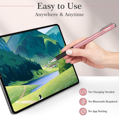 MEKO Stylus Pens for Touch Screens, 2 in 1 Universal Disc Stylus Pens for iPhone, iPad and All Capacitive Cell Phones, Tablets, Laptops Bundle wit...