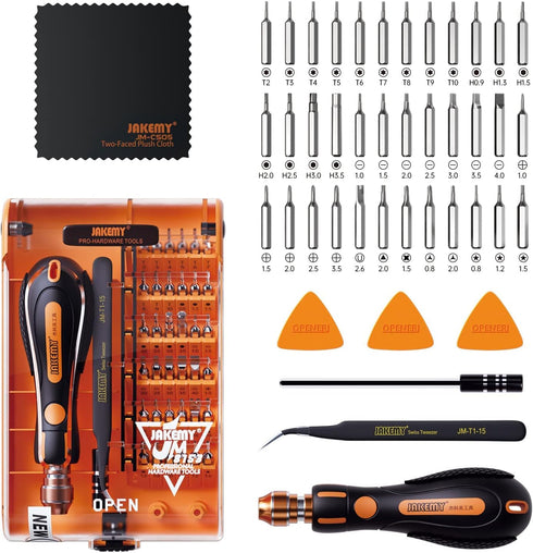 Screwdriver Set By JAKEMY, 43 in 1 Precision Screwdriver Kit Magnetic Replaceable Bits Repair Tool Kit Opening Tool and Tweezer for phone Cellphon...