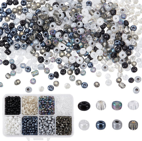 PH PandaHall 1840 Pcs 6/0 4mm 8 Colors Glass Seed Beads Lined Pony Bead Waist Beads Tiny Spacer Czech Beads for Earring Bracelet Necklace Key Chai...