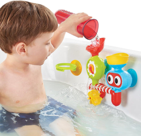 Yookidoo Baby Toddler Bath Wall Toy (Ages 1-3) Waterfall Spinning Gears & Rotating Googly Eyes - Mold Free - Attach to Any Tub or Shower - Spin N ...