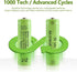 JINTION Solar Rechargeable Ni-MH AA Batteries AA 800 mAh Battery 4 Pack...
