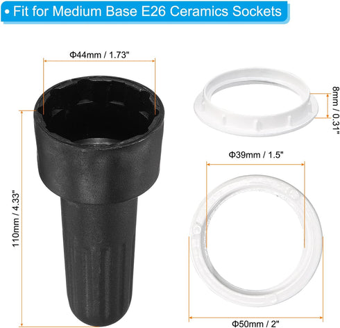 PATIKIL Socket Ring Removal Tool with Aluminum Lamp Shade Socket Rings 2 in 1 Set for Medium Base E26/E27 Sockets Light Fixtures...