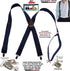 1 1/2" Wide Classic Series Holdups Suspenders for Men in X-back style w/USA Patented No-slip® Silver Clips...