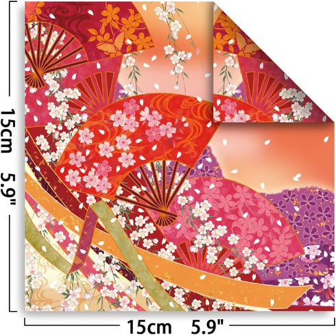 Origami Paper Kit Dobule Sided 100 Sheets 100 Colors 6 Inch Japanese Chiyo Square Easy Fold Arts Crafts DIY Handwork Origami Papers Beginner Sakur...