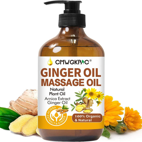 Ginger Oil,Ginger Massage Oil for Lymphatic Drainage,Natural Body Oil for Skin,Arnica Oil,Sore Muslce Massage Oil,Spa Ginger Oil-Warming and Relax...