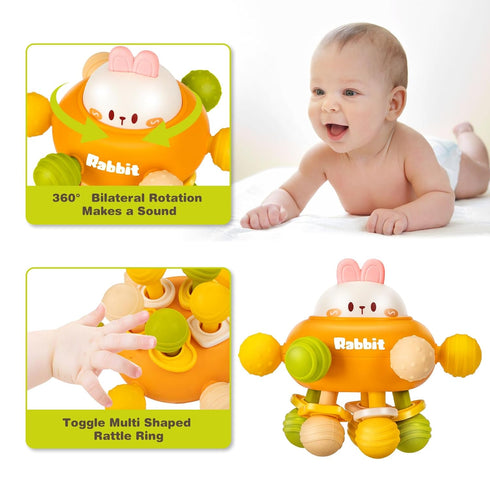 Baby Sensory Teething Toys, Baby Teethers Montessori Toys for 0-6 6-12 Months, Gifts for Newborn Infant Boys Girls 3 6 9 12 18 Months 1 One Year O...