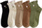 Women's Ruffle Frilly Rib Knit Crew Socks Floral Embroidery Scalloped Pointelle Casual Ankle Socks 5 Pairs...