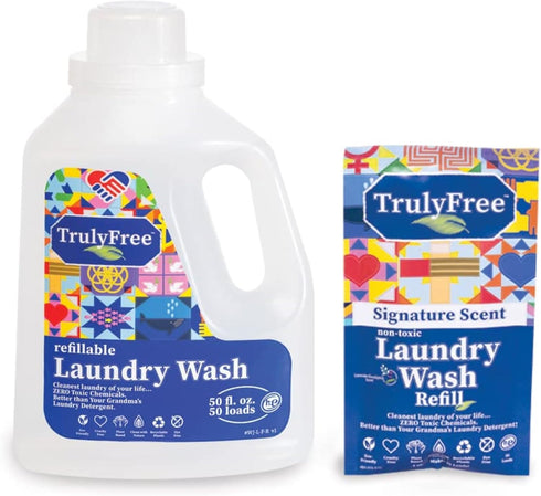 Laundry Detergent for Sensitive Skin | Gentle & Safe for Baby Clothes | Plant-Based | Easy to Dissolve to Create a Liquid| Include 1 Refillable Bo...