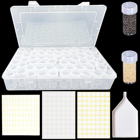 60pcs Grids Bead Organizer and Storage Diamond Painting Containers Portable Plastic Case Box Arts Crafts Storage for Seeds Beads Sewing Cosmetic N...