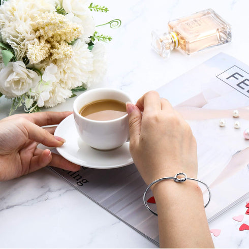 Hicarer 6 Pieces Bridesmaid Bracelet Knot Cuff Bangle with I Can't Tie The Knot Without You Bridesmaid Cards...