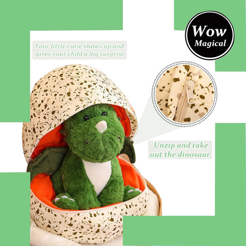 Dinosaur Stuffed Animal Toys,Dinosaur Plush Figure Toys Small Dino Pterosaur Plush Toys with Big Dinosaur Egg Cute Plush Doll Soft Stuffed Animal ...