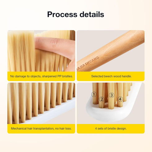Portable Hand Brush, OSCIOSS Dusting Brush with Wooden Handle for Cleaning Bed&Couch&Clothes, Ideal Dust Brush for Home/Office and Car...