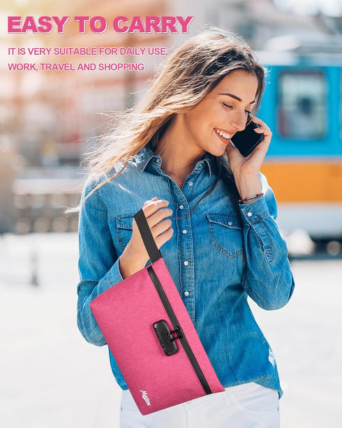 MAICHENG Storage Bag with Combination Lock Large Storage Container Travel Medicine Lock Bag Water Resistant Money Organizer Pouch Great Christmas ...