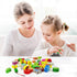 46Pcs Wooden Animals Fruits Vegetables String Threading Beads,Include 42Wooden Lacing Beads 4String Ropes,Montessori Toddler Preschool Activities ...