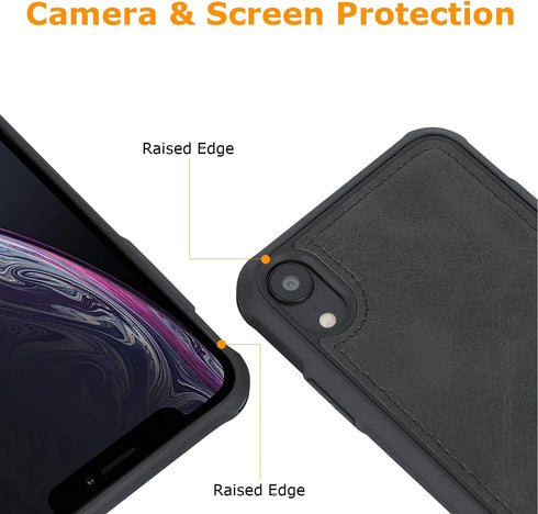 molzar MAG Series for iPhone XR Case, Built-in Metal Plate for Magnetic Mount, Works with Qi-Certified Chargers, Compatible with iPhone XR, Black...