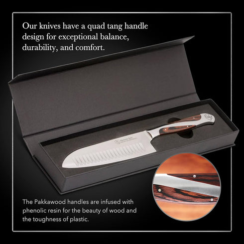 Hammer Stahl 4.5 Inch Japanese Style Santoku Knife High Carbon Stainless Steel Kitchen Knife | Razor Sharp Multipurpose Chopping Knife for Meat, V...
