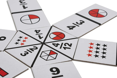 LEARNING ADVANTAGE The Original Fraction Dominoes - 49 Dominoes - Math Manipulative for Kids - Equate, Add and Subtract Fractions...