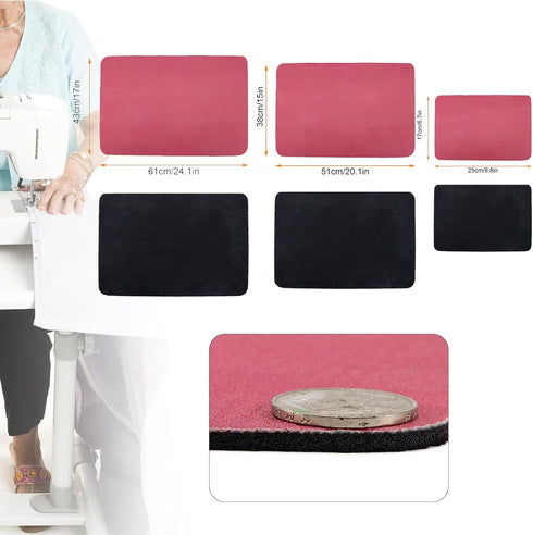 QEES Sewing Mat, Medium, Red - Premium Rubber Mat for Sewing Machine, Reduces Vibrations & Slipping for Women Sewing Enthusiast......