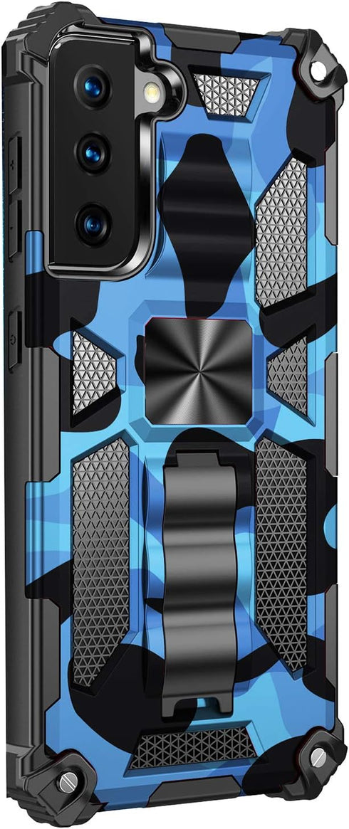 Samsung Galaxy S21 Plus Phone Case,SZYZ Camouflage Sturdy Case with Heavy Duty Shockproof Military Grade Anti-Fall Protection and Built-in Magneti...