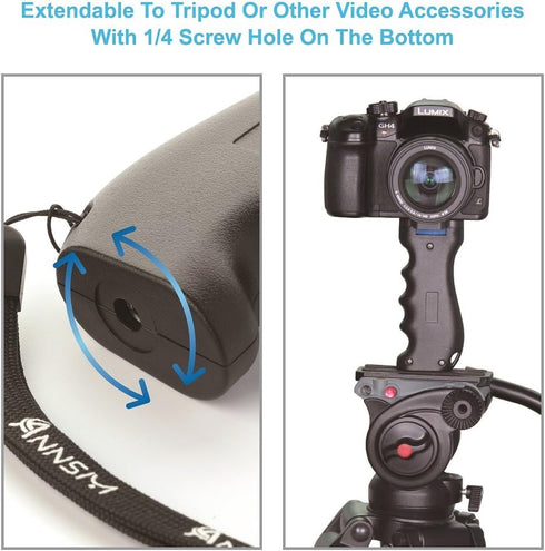 Camera Handheld Grip Handle Stabilizer with 1/4” Screw for DSLR SLR Cameras Canon Panasonic Sony Nikon Pentax and iPhone Samsung Smart Phone Gopro...