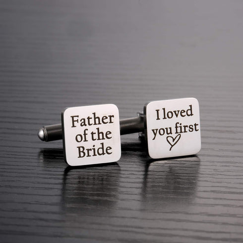 Father of The Bride Cufflinks, Father of The Bride Gift from Daughter, Gift for Dad on Wedding Day, I Loved You First Cuff Links...