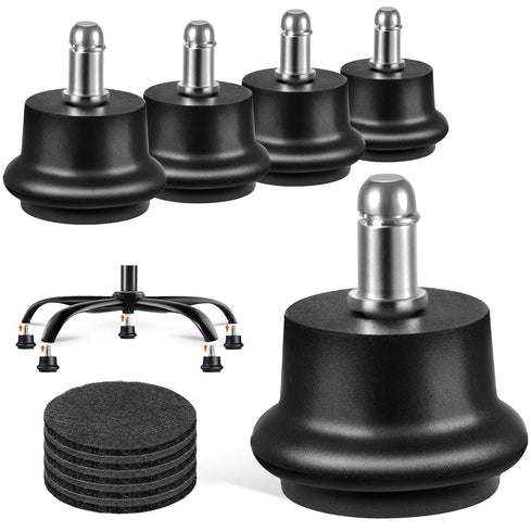 Bell Glides Replacement Office Chair or Stool Swivel Caster Wheels to Fixed Stationary Castors (Bell Glides Short)...