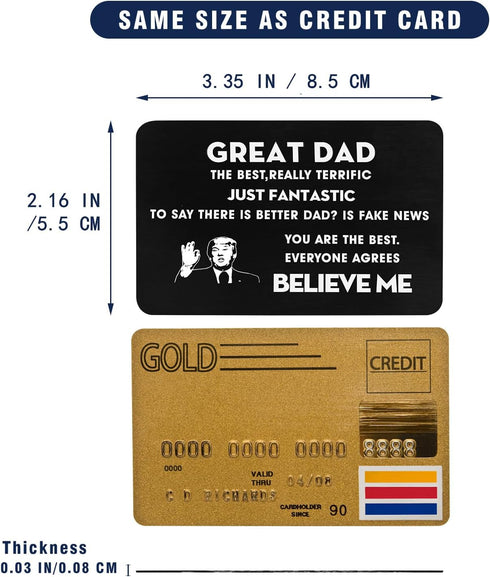 Father's Day Gifts, Gifts for Dad from Daughter Son, Thank You Dad Gifts for Birthday, Personalized Engraved Metal Wallet Card Insert Presents for...