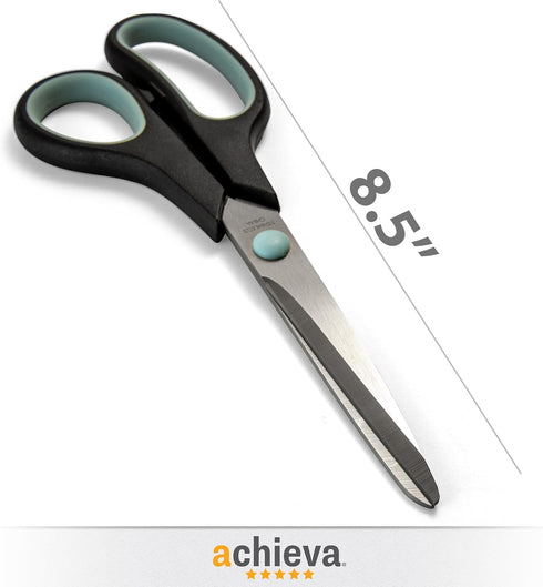 Achieva 8" Titanium Scissors, Black, 4PK (94108)...