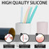 12 Pcs Eco Friendly Silicone Straws with 2 cleaning Brushes,Reusable Silicone Drinking Straws,for 20oz Tumblers,Yeti, Ozark, (Pure Multicolor, 7.8...