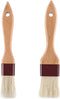 1 inch & 1.5 inch Pastry Brush Natural Boar Bristle Basting Brush Kitchen Oil Brush with Beech Wooden Handle and Hanging Rope String Grill BBQ Sau...
