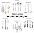 AceMining 5 Racks and 4 Hooks Mop and Broom Holder Wall Mount, Broom Organizer Storage Tool Racks Stainless Steel Heavy Duty Hooks Self Adhesive S...