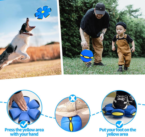 Dog Flying Disc Toy, Pet Toy Flying Saucer Ball with 3 Light for Dogs, Flying Saucer Ball Dog Toy Outdoor Toy Doggy Disc Ball, Outdoor Games Green...
