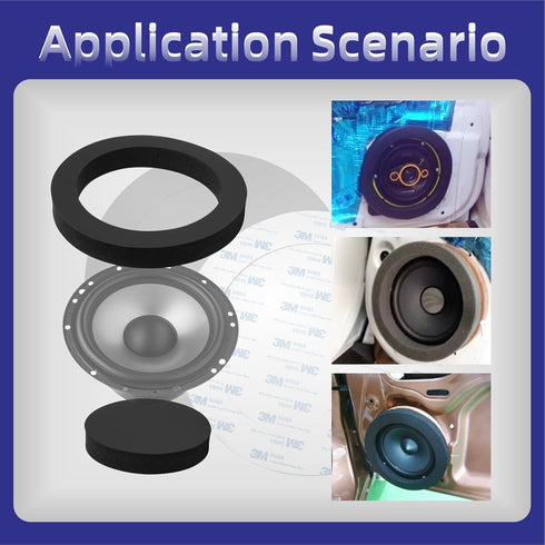 6.5" Foam Speaker Enhancer Foam Fast Rings Fits for 6" 6.5" Car Door Speaker, Universal High Rebound Sponge Bass Blocker Kit with High Rebound for...