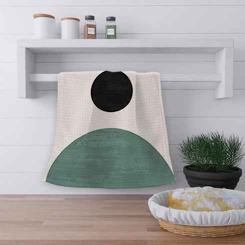Boho Kitchen Towels, Green Boho Decorative Hand Towels, Boho Bohemian Green Kitchen Bathroom Decor, Boho Green Dish Tea Hand Towels for Kitchen Ba...