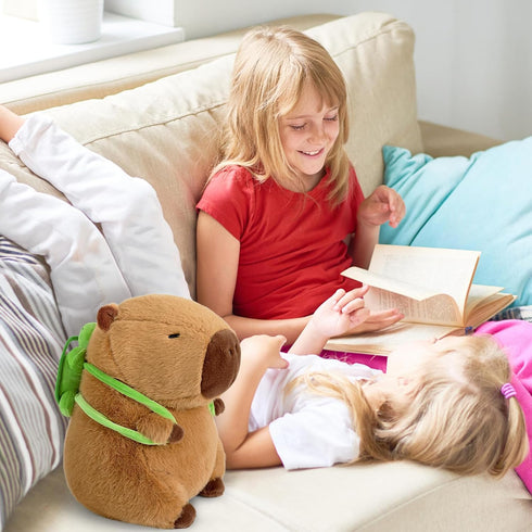 Ditucu Cute Capybara Plush with Turtle Backpack Kawaii Capibara Stuffed Aniamls Toys Plushies Hugging Gifts for Kids Brown 9 inch...