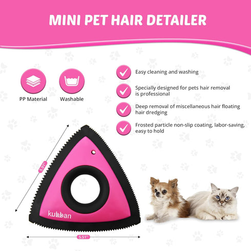 Mini Pet Hair Remover Dog Hair Remover Cat Hair Remover Triangle Car Detailing Pet Hair Remover for Couch Pet Hair Remover for Carpet Car Detailin...