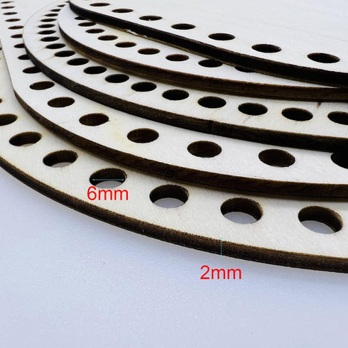 Yayatty 5 PCS Wooden Crochet Bag Bottom, Oval and Circle Wooden Basket Bottom Wooden Base Shaper Blank Crochet Base for DIY Basket Craft Weaving M...