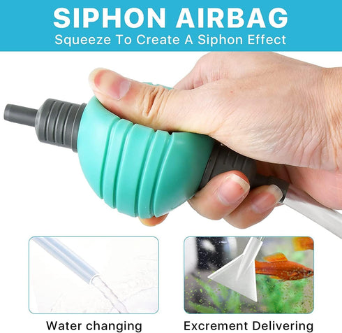 Petzlifeworld Fish Tank Cleaner and Aquarium Water Changer Siphon with a Thinner Water Tubing. Perfect for Cleaning Small Fish Tanks, Gravel Vacuu...